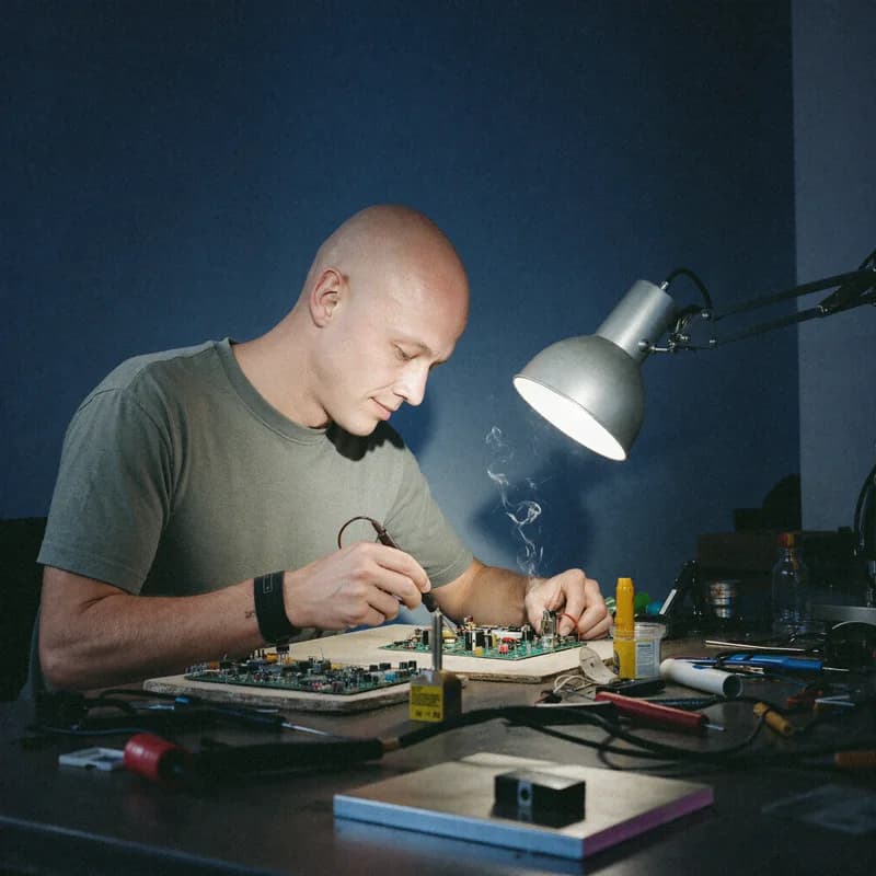 Artem Antoniuk am Arbeitsplatz