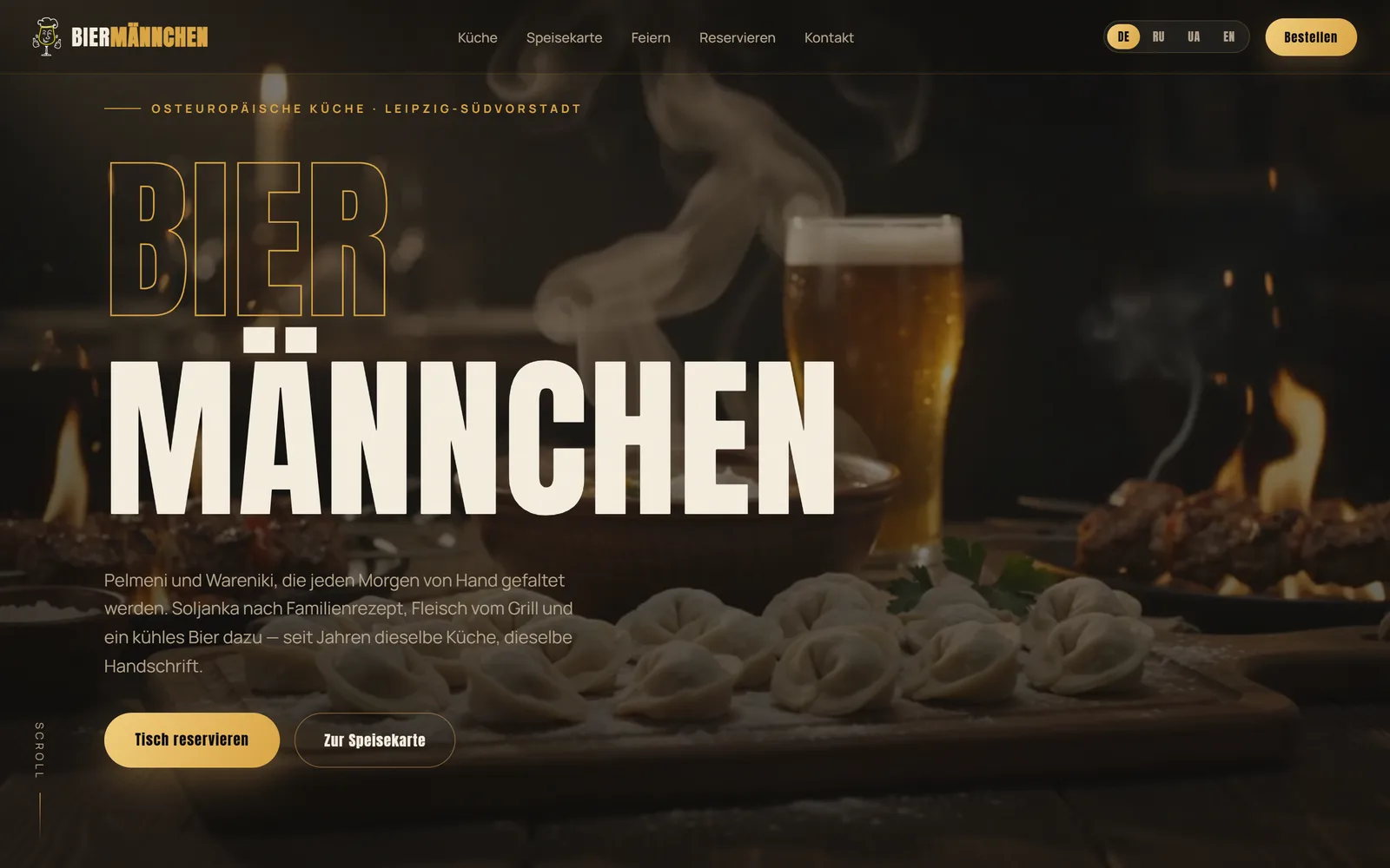 Startseite von Biermännchen auf dem Desktop