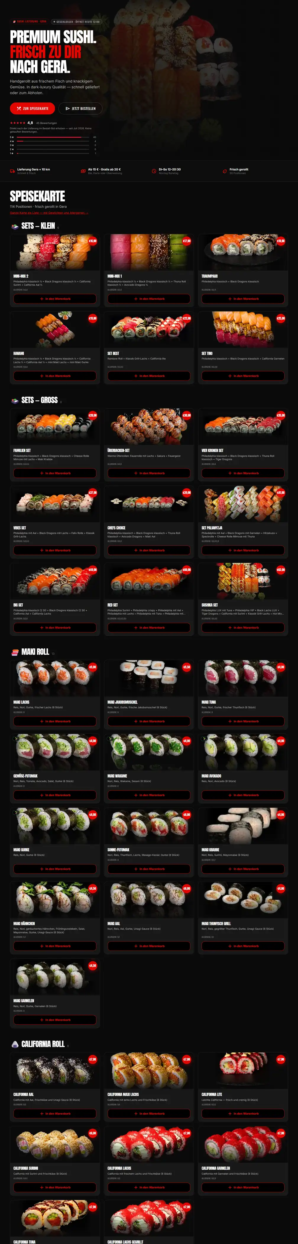 Gesamte Startseite von sushigera.de