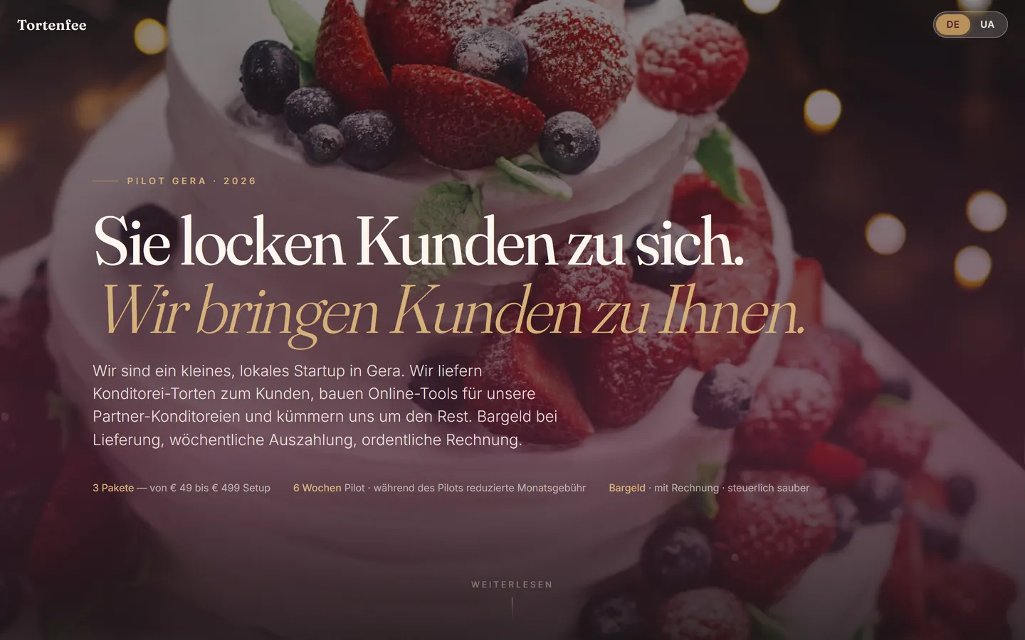 Tortenfee — Partnerseite — Tortenlieferung, Angebot an Konditoreien